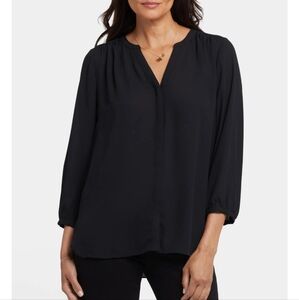 NYDJ Black Pintuck Blouse sz Large